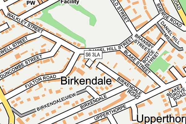 S6 3LA map - OS OpenMap – Local (Ordnance Survey)