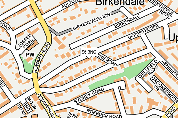 S6 3NG map - OS OpenMap – Local (Ordnance Survey)