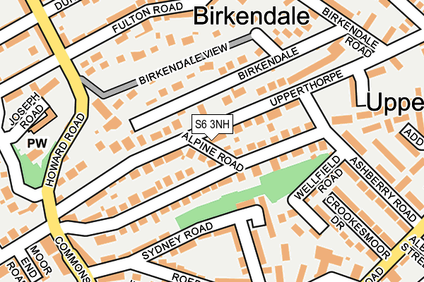 S6 3NH map - OS OpenMap – Local (Ordnance Survey)