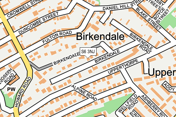 S6 3NJ map - OS OpenMap – Local (Ordnance Survey)