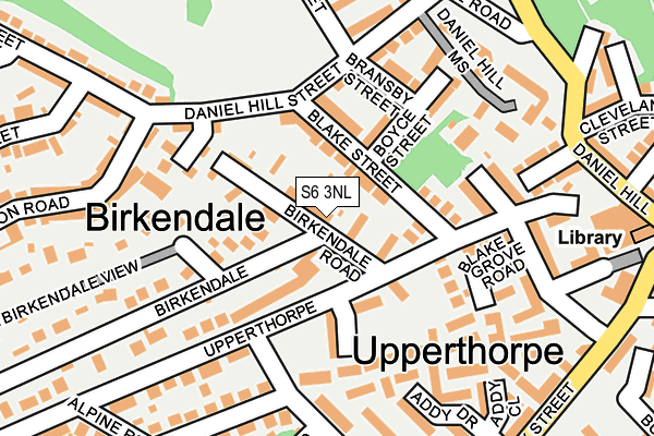 S6 3NL map - OS OpenMap – Local (Ordnance Survey)