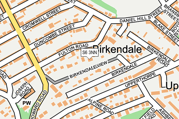 S6 3NN map - OS OpenMap – Local (Ordnance Survey)