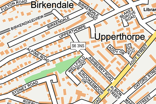 S6 3NS map - OS OpenMap – Local (Ordnance Survey)