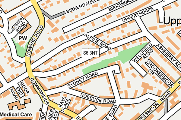 S6 3NT map - OS OpenMap – Local (Ordnance Survey)