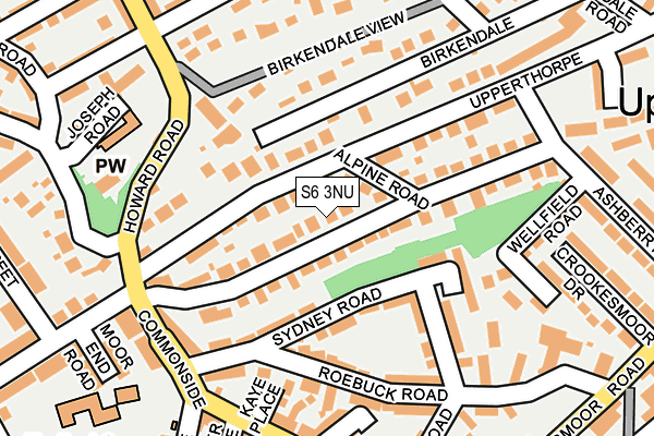 S6 3NU map - OS OpenMap – Local (Ordnance Survey)