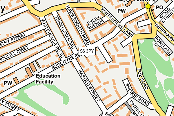 S6 3PY map - OS OpenMap – Local (Ordnance Survey)