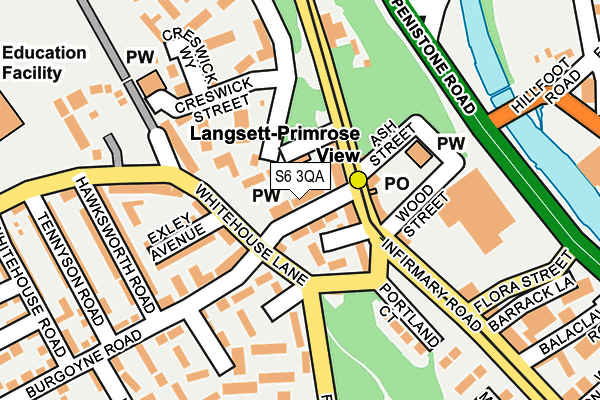 S6 3QA map - OS OpenMap – Local (Ordnance Survey)