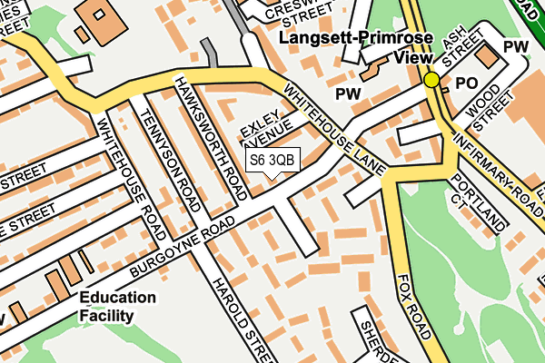 S6 3QB map - OS OpenMap – Local (Ordnance Survey)