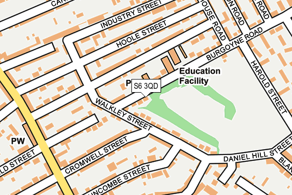 S6 3QD map - OS OpenMap – Local (Ordnance Survey)