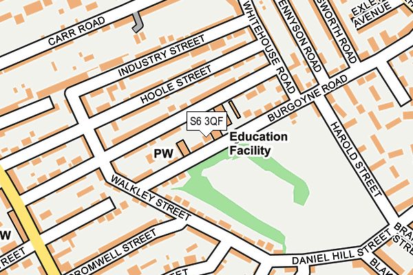 S6 3QF map - OS OpenMap – Local (Ordnance Survey)