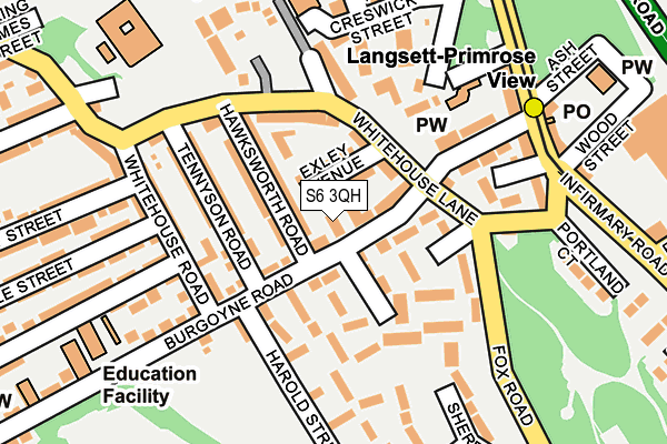 S6 3QH map - OS OpenMap – Local (Ordnance Survey)