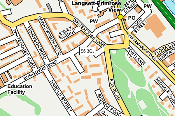S6 3QJ map - OS OpenMap – Local (Ordnance Survey)