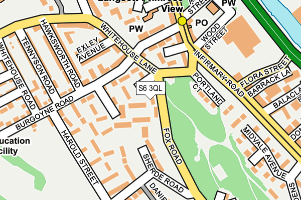 S6 3QL map - OS OpenMap – Local (Ordnance Survey)