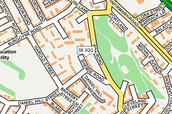 S6 3QQ map - OS OpenMap – Local (Ordnance Survey)