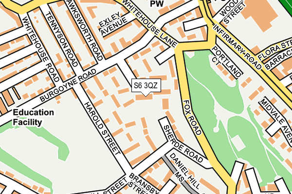 S6 3QZ map - OS OpenMap – Local (Ordnance Survey)