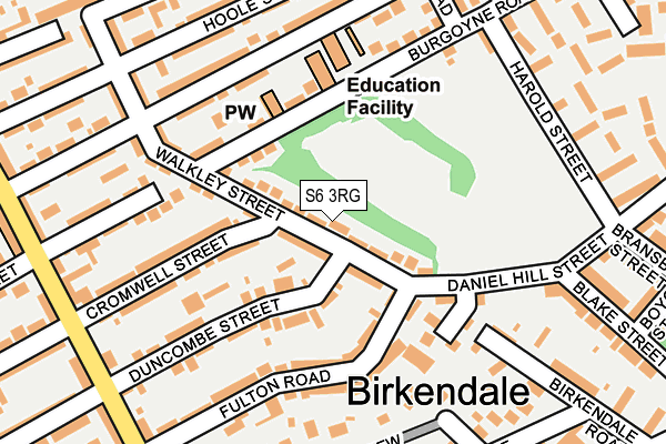 S6 3RG map - OS OpenMap – Local (Ordnance Survey)