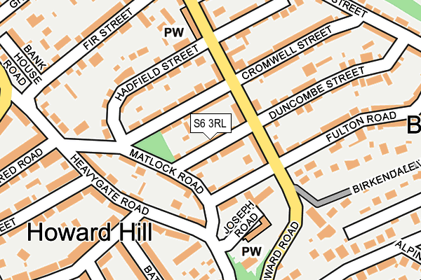 S6 3RL map - OS OpenMap – Local (Ordnance Survey)