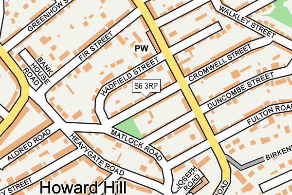 S6 3RP map - OS OpenMap – Local (Ordnance Survey)