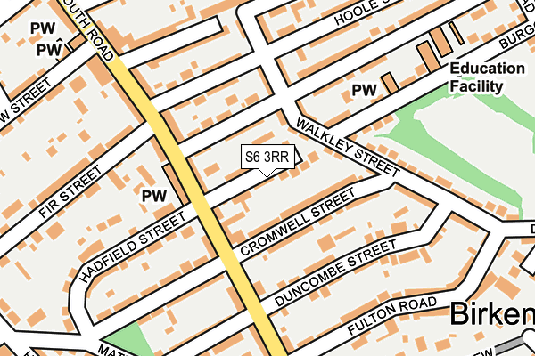 S6 3RR map - OS OpenMap – Local (Ordnance Survey)