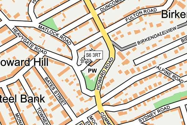 S6 3RT map - OS OpenMap – Local (Ordnance Survey)