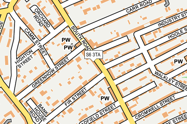 S6 3TA map - OS OpenMap – Local (Ordnance Survey)
