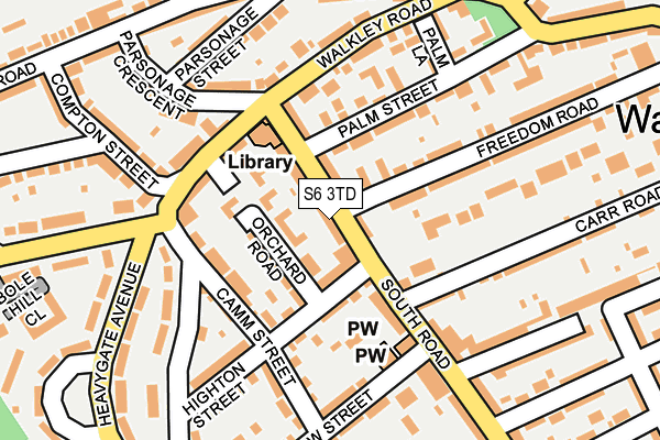 S6 3TD map - OS OpenMap – Local (Ordnance Survey)