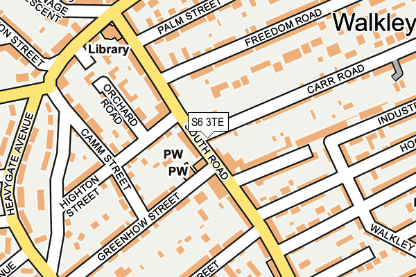 S6 3TE map - OS OpenMap – Local (Ordnance Survey)