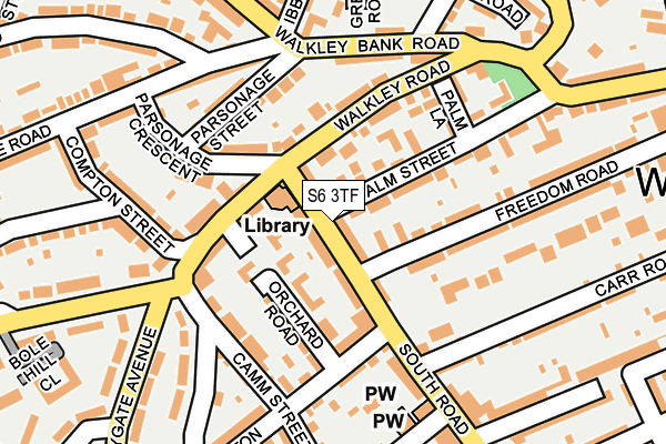 S6 3TF map - OS OpenMap – Local (Ordnance Survey)