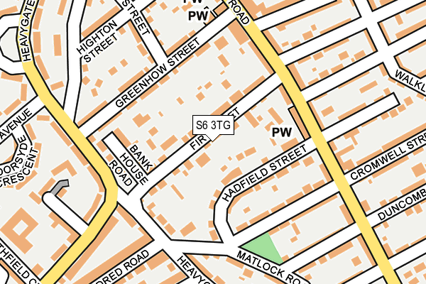 S6 3TG map - OS OpenMap – Local (Ordnance Survey)