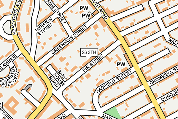 S6 3TH map - OS OpenMap – Local (Ordnance Survey)