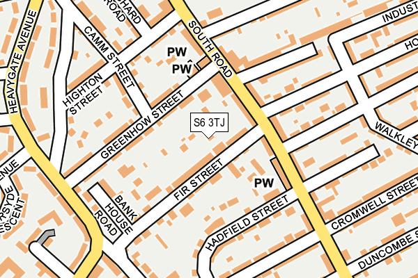 S6 3TJ map - OS OpenMap – Local (Ordnance Survey)