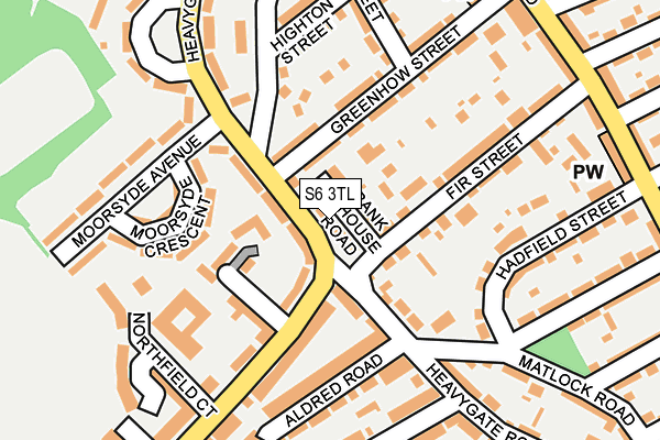 S6 3TL map - OS OpenMap – Local (Ordnance Survey)