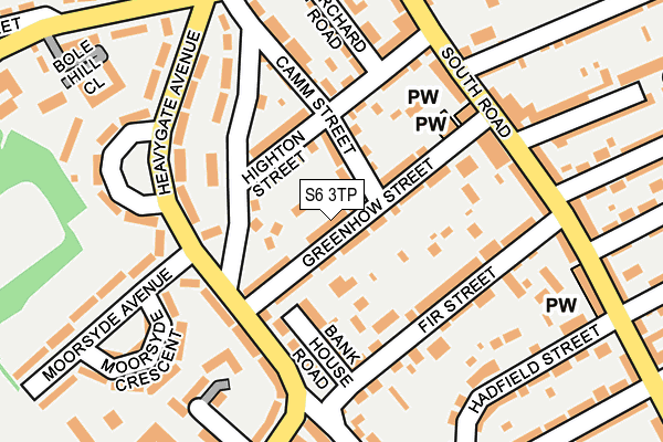 S6 3TP map - OS OpenMap – Local (Ordnance Survey)