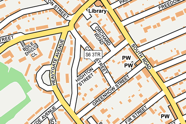 S6 3TR map - OS OpenMap – Local (Ordnance Survey)