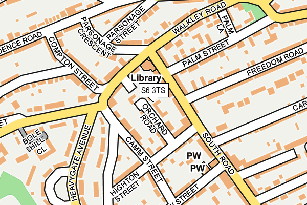 S6 3TS map - OS OpenMap – Local (Ordnance Survey)