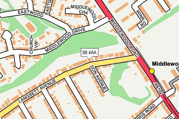 S6 4AA map - OS OpenMap – Local (Ordnance Survey)