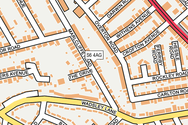 S6 4AG map - OS OpenMap – Local (Ordnance Survey)