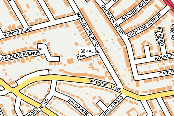 S6 4AL map - OS OpenMap – Local (Ordnance Survey)