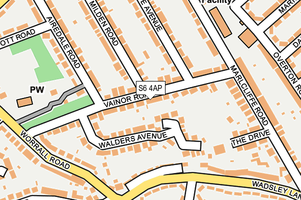 S6 4AP map - OS OpenMap – Local (Ordnance Survey)