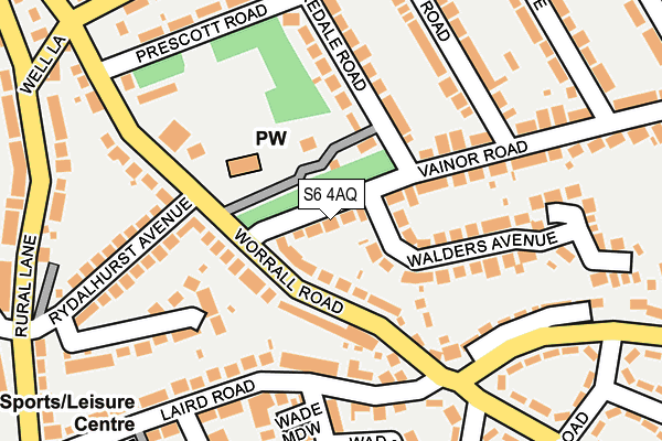 S6 4AQ map - OS OpenMap – Local (Ordnance Survey)