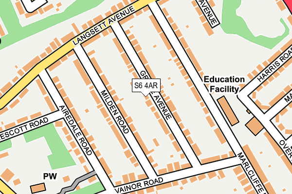 S6 4AR map - OS OpenMap – Local (Ordnance Survey)