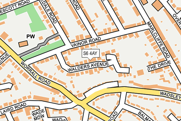 S6 4AY map - OS OpenMap – Local (Ordnance Survey)