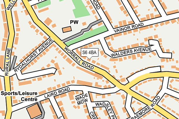 S6 4BA map - OS OpenMap – Local (Ordnance Survey)