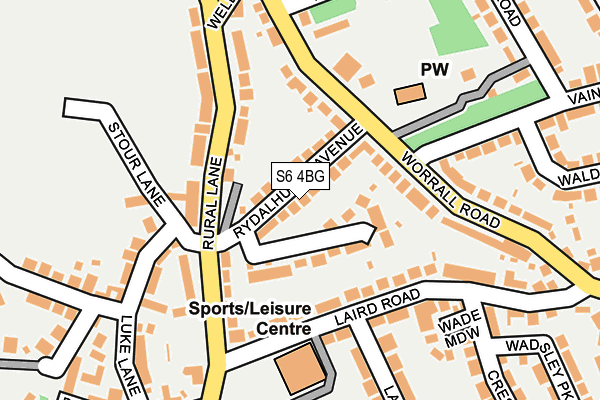 S6 4BG map - OS OpenMap – Local (Ordnance Survey)