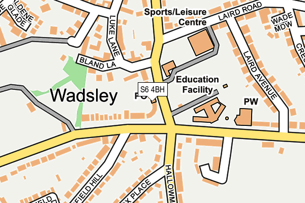 S6 4BH map - OS OpenMap – Local (Ordnance Survey)