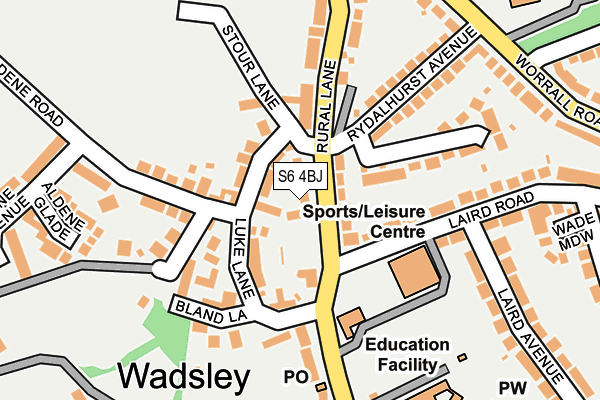 S6 4BJ map - OS OpenMap – Local (Ordnance Survey)