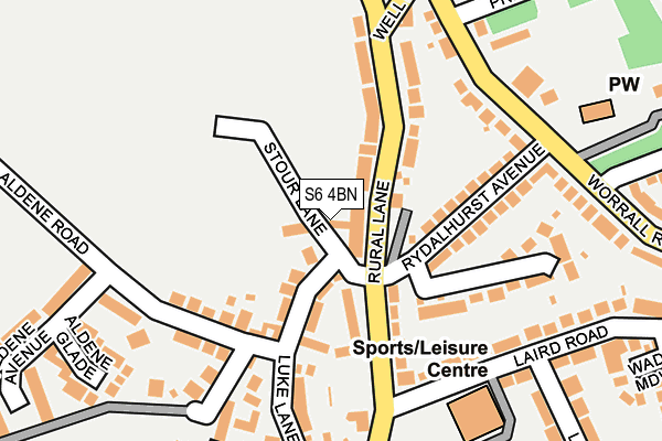 S6 4BN map - OS OpenMap – Local (Ordnance Survey)