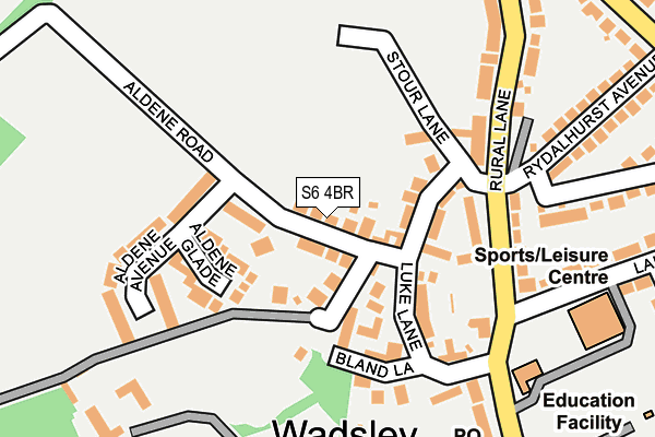 S6 4BR map - OS OpenMap – Local (Ordnance Survey)