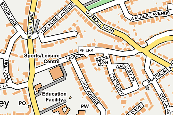 S6 4BS map - OS OpenMap – Local (Ordnance Survey)