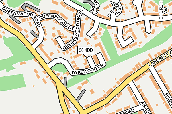 S6 4DD map - OS OpenMap – Local (Ordnance Survey)